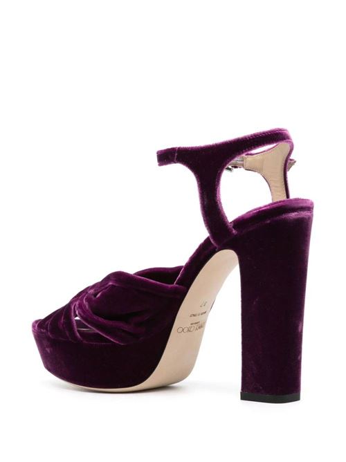 Sandali donna in vellutto viola Jimmy Choo | HELOISE120VELBOYSENBERRY